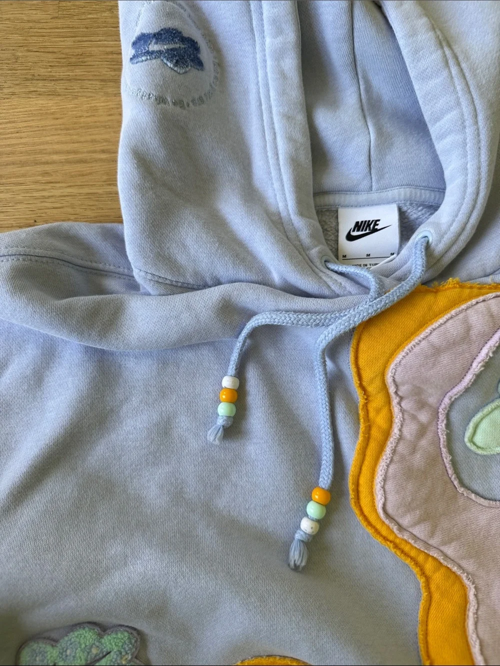 Nike Light Lavender Hoodie & Shorts Set with Pastel Floral Appliqués